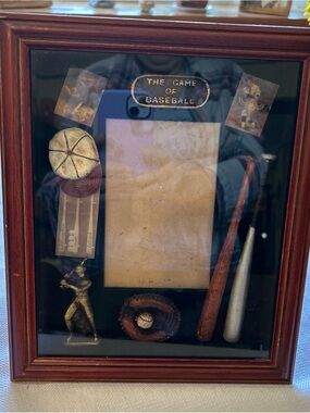 Framed 'The Game of Baseball' Shadowbox Display